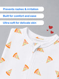Organic cotton Pizza Print Romper/Bodysuit - Yellow