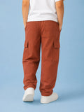 Unisex Brown Cotton Kids Cargo Shorts – Comfortable Everyday Bottomwear