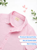 Boys Linen Cotton Pastel Pink Shirt