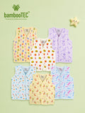 BambooTEC™ Bamboo Muslin Baby Jhabla Pack of 6 – Numbers, Magic, Fast Food, Rocket, Giraffe & Crayon Prints