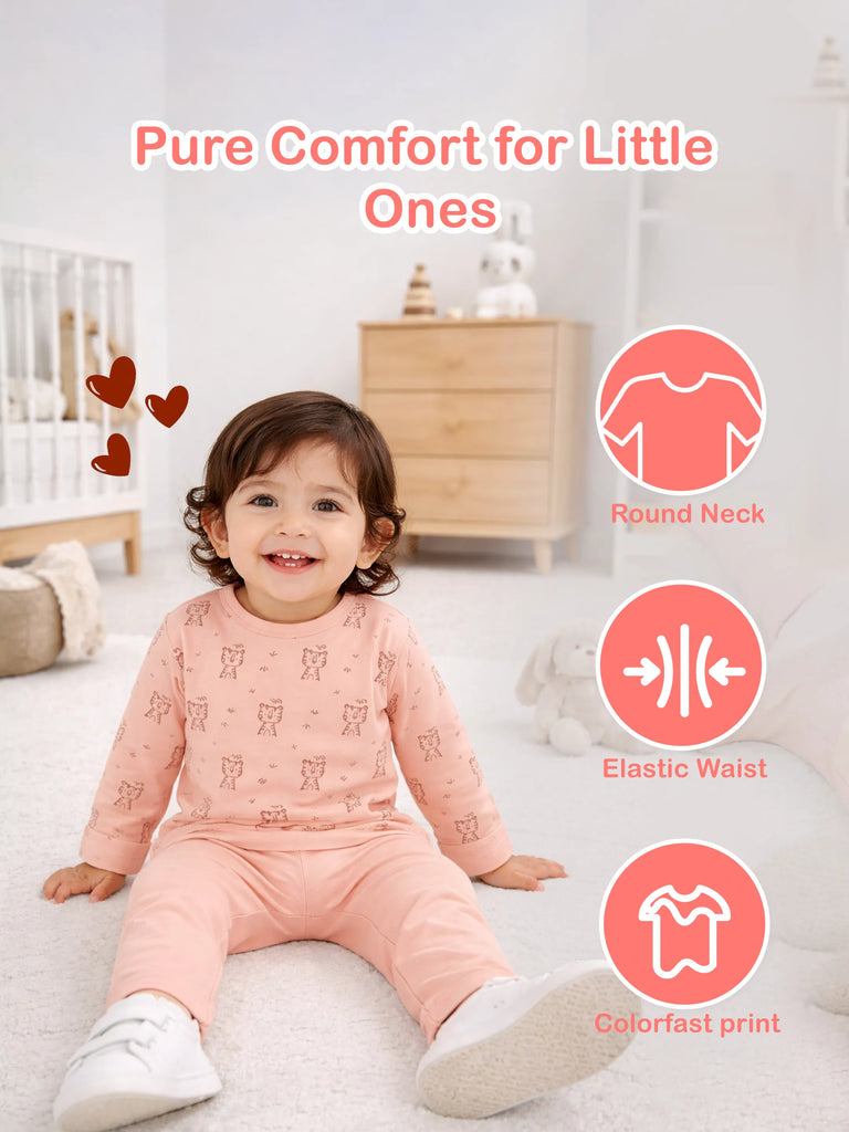 Organic Cotton Baby T-Shirt & Pyjama Set Pack of 2 – Tiger & Beach Print Full Sleeve