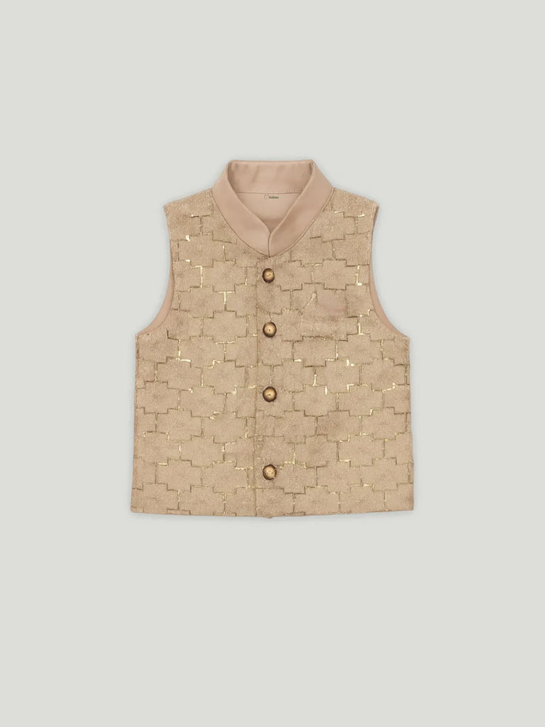 Boys Kurta Pajama with Designer Nehru Jacket | Ethnic Wear Set for Festivals & Weddings | Coffee