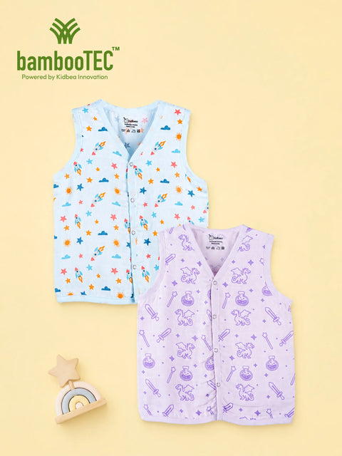 BambooTEC™ Bamboo Muslin Baby Jhabla Pack of 2 – Rocket & Magic Print