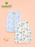 BambooTEC™ Bamboo Muslin Baby Jhabla Pack of 2 – Crayon & Chess Print