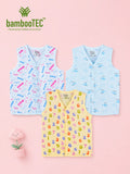 BambooTEC™ Bamboo Muslin Baby Jhabla Pack of 3 – Pencil, Helicopter & Numbers Print
