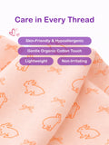 Organic Cotton Baby Bib – Soft Breathable Bunny Print, Feeding & Drool Bib