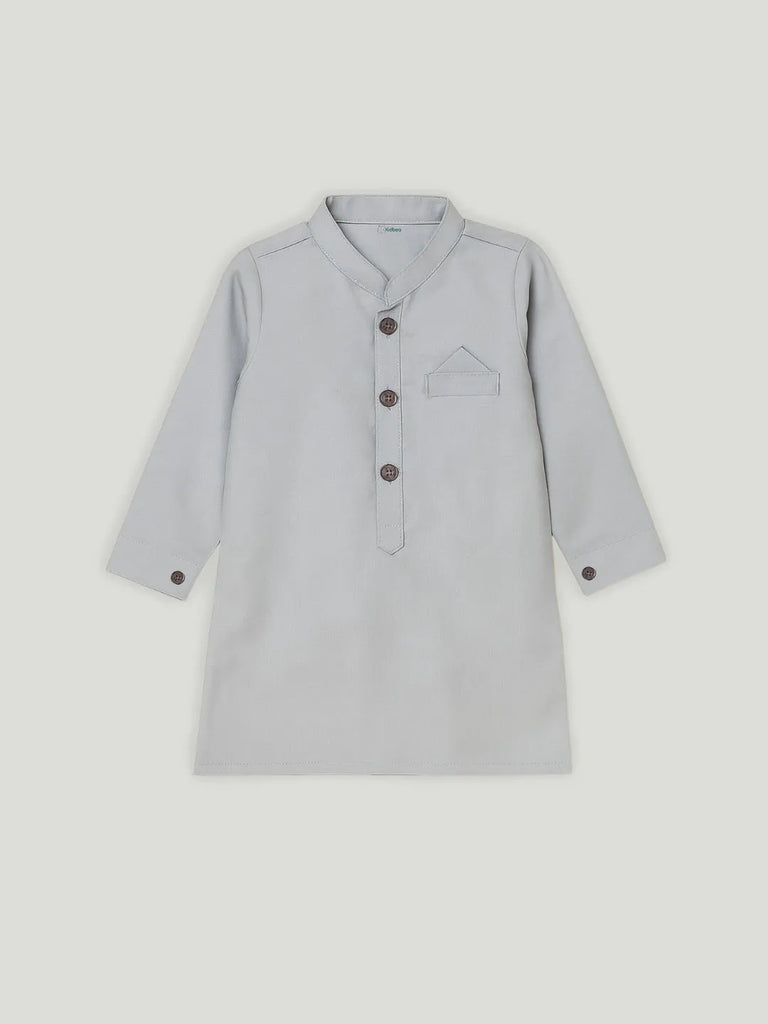 Boys Kurta Pajama with Designer Nehru Jacket | Ethnic Wear Set for Festivals & Weddings | Grey