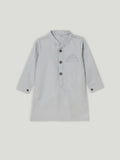 Boys Kurta Pajama with Designer Nehru Jacket | Ethnic Wear Set for Festivals & Weddings | Grey