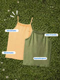 Bamboo Camisole for Kids Pack of 2 (Olive Green & Peach ) – Soft, Breathable & innerwear