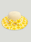 Kidbea Baby Girls Floral Cotton Dress with Yellow Bloom Print & Matching Hat – Cheerful Summer Party Wear Frock