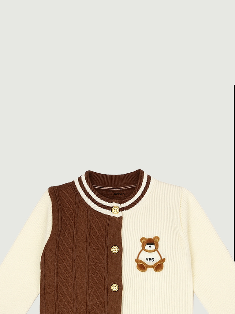 Organic Cotton Baby Winter Cardigan | Soft Knitted Bear Sweater