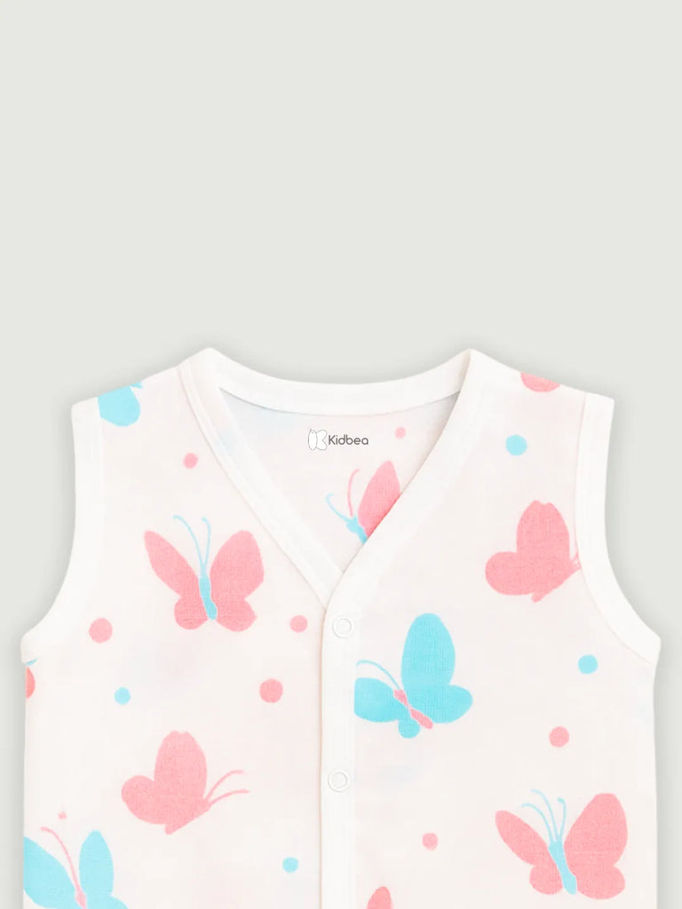 Premium Extra Soft Muslin Baby Jhabla | Cute Butterfly Print