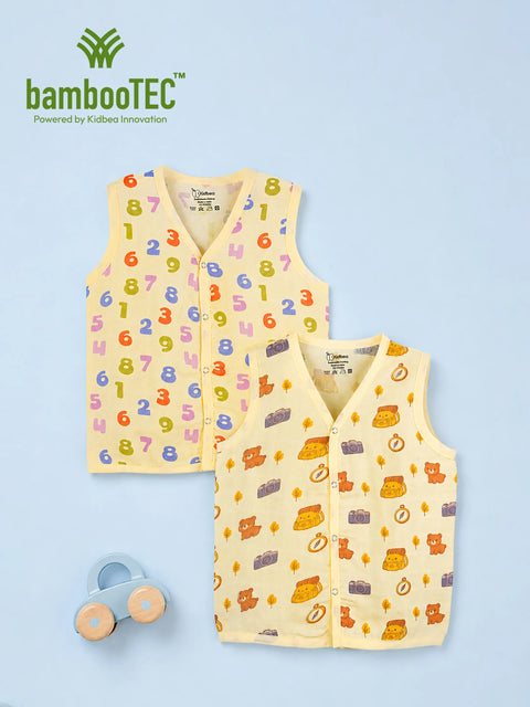 BambooTEC™ Bamboo Muslin Baby Jhabla Pack of 2 – Numbers & Adventure Print