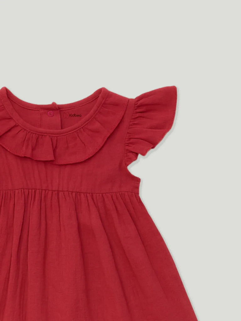 Light Organic Cotton Trendy Maroon Frock | Elegant & Comfortable