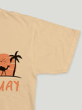 Premium 100% Bamboo  Ultra- Soft fabric Half Sleeve Baby Boys T-Shirt with Charming Camel Palm Tree Print - Orange