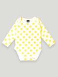 Kidbea 100% Organic cotton baby Pack of 2 onesies Unisex | Pretzal - Yellow and Donut - Black