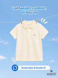 Boys Bamboo Fabric Cream Polo T-Shirt