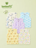 BambooTEC™ Bamboo Muslin Baby Jhabla Pack of 5 – Chess, Gaming, Magic, Monkey & Alphabet Prints
