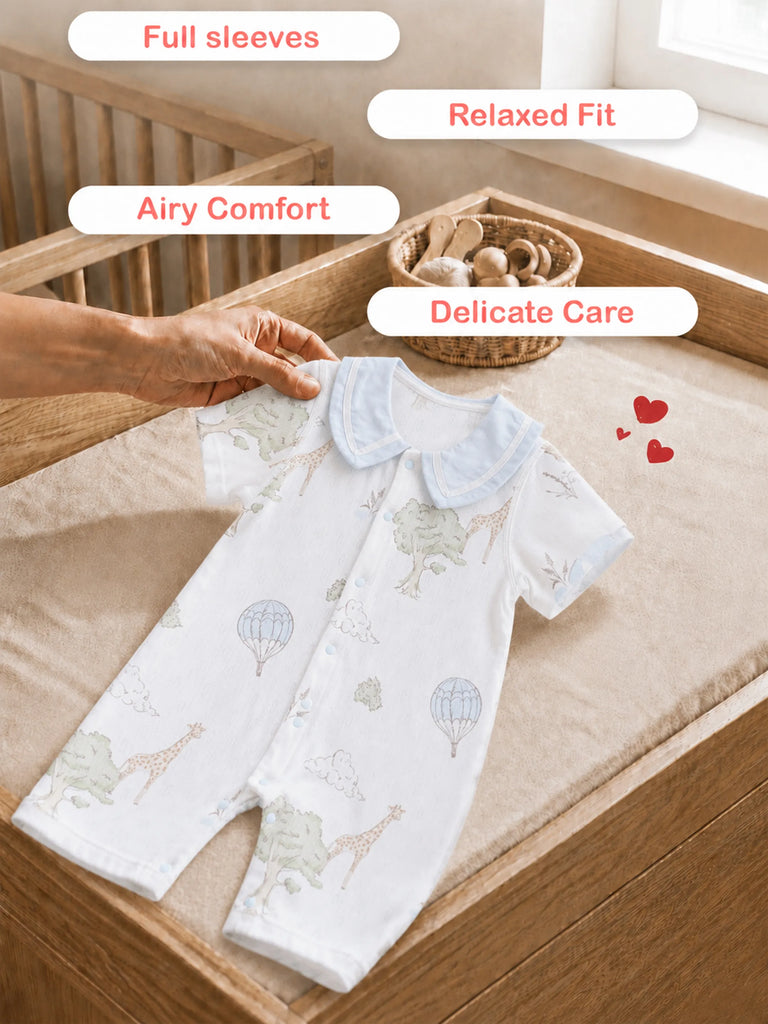 BambooTEC™ Unisex Bamboo Fabric Giraffe Print Romper