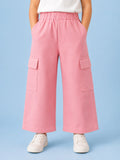 Girls Pink Cotton Cargo Pants – Comfortable & Stylish Everyday Bottomwear