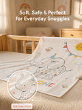 Bamboo Fabric Little One Elephant Print Baby Blanket | Ultra Soft Swaddle Blanket | 110 × 110 cm