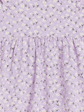 Kidbea Girls Cotton Frock | Floral Printed Dress with Ruffle Sleeves | Casual & Trendy Dress | Lavender