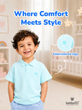Boys Bamboo Fabric Sky Blue Polo T-Shirt