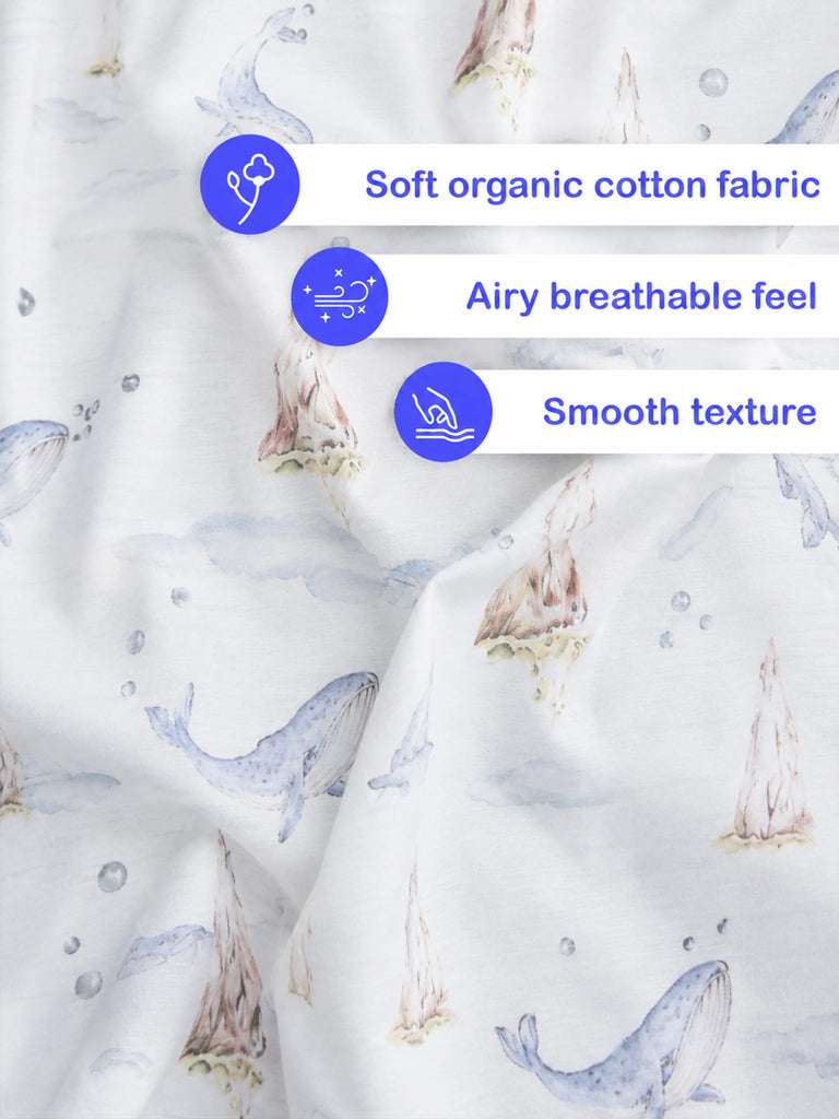 BambooTEC™ Unisex Bamboo Baby Romper – Whale Print