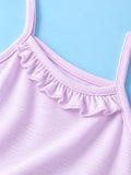 BambooTEC™ Girls Camisole Pack of 2 – Lavender Ruffle Strap Tops