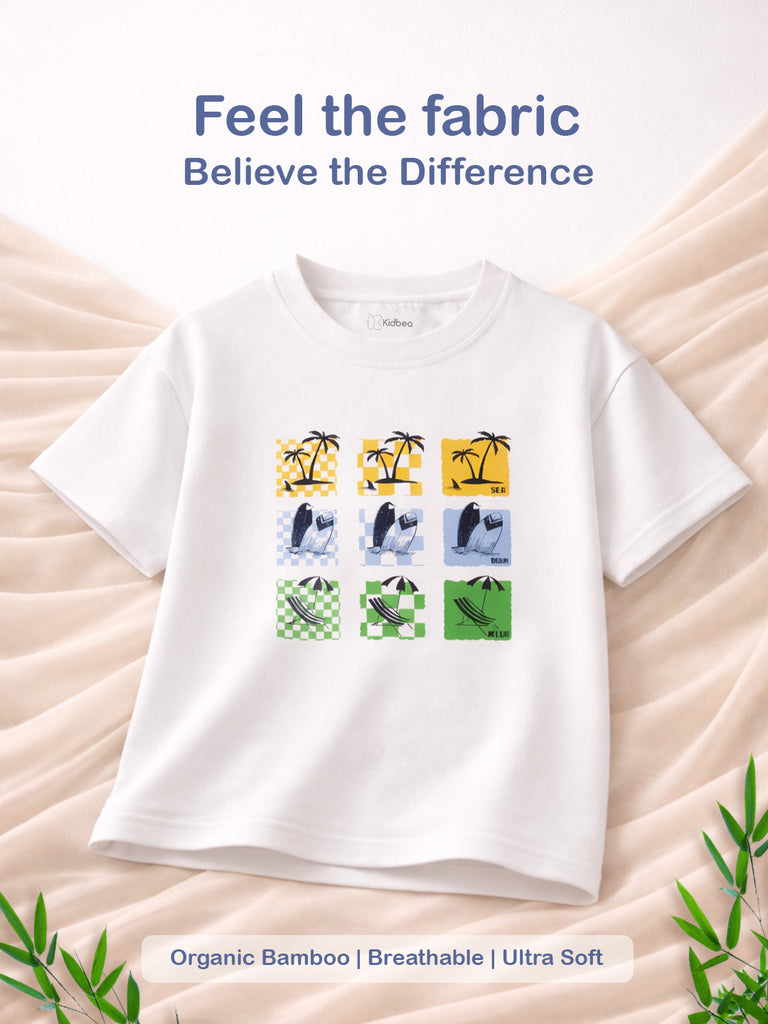 100% Bamboo Fabric Printed T-Shirt for Boys | Soft, & Breathable