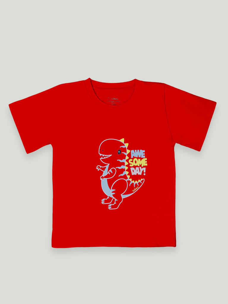 Kidbea 100% Cotton fabric boys T-shirt combo | Game On & Awesome Day