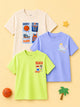 Bamboo Fabric Unisex Half Sleeve T-Shirt Pack of 3 – Basketball, Beach Boy & Sea Play Graphic Print Combo