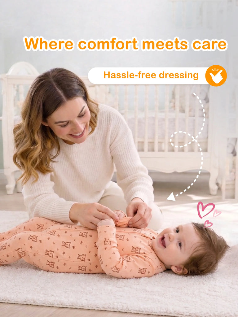 Organic Cotton Baby Romper Pack of 2 – Tiger & Lemon Print Full Sleeve Zip Sleepsuit