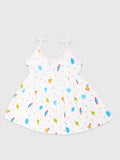 Kidbea Extra Soft Muslin Cotton Fabric Baby Girls Frock | Pack of 3 | Rainbow, Mickey and Space | Print May Vary