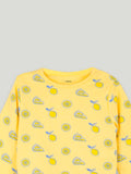 Organic Cotton Unisex Baby Co-ord Set – Soft Breathable Yellow Lemon Print Full Sleeve T-shirt & Pyjama for Infants