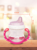 Kidbea Baby Sipper Cup – Pink (Pack of 2) | BPA-Free, Soft Spout, Leak-Proof, Dual Handles, 200ML
