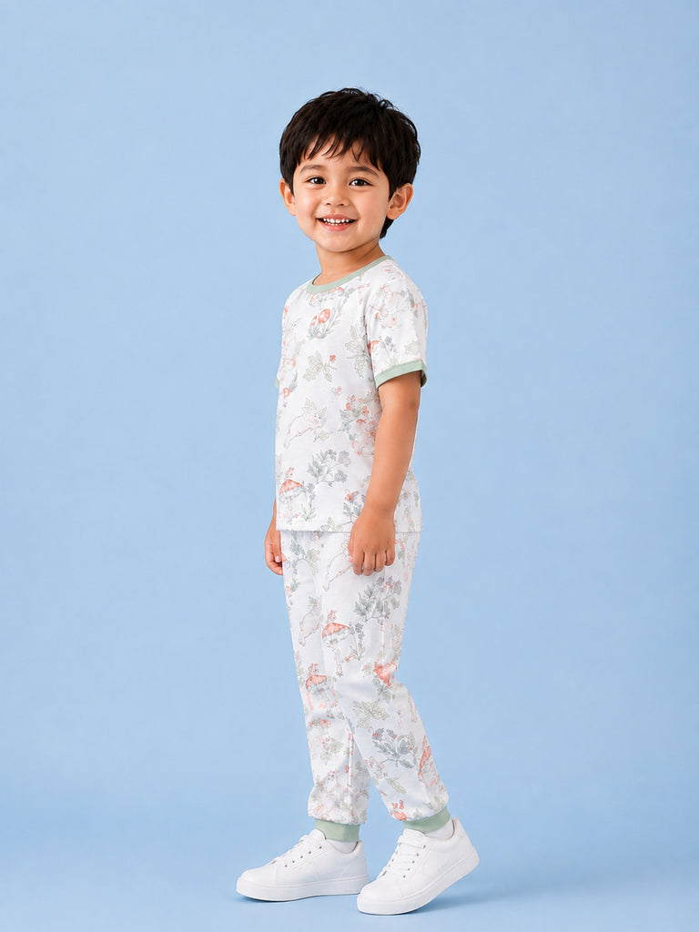 BambooTEC™ Unisex Bamboo Fabric Woodland Print T-Shirt & Pyjama Set