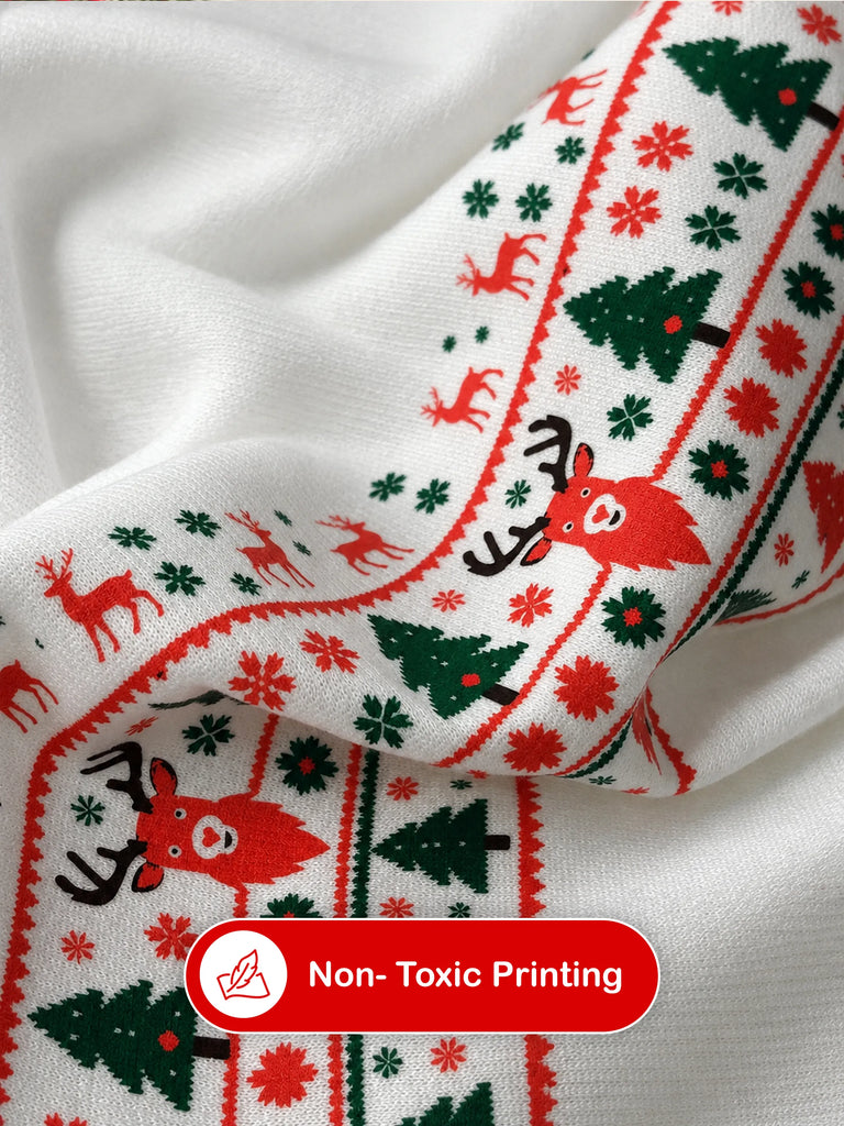 Unisex Cotton Kids Sweatshirt – White Christmas Print Full-Sleeve Sweatshirt