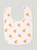 Kidbea 100% Organic cotton Full Button baby Romper, Cap & Bibs Unisex  | Pizza Print