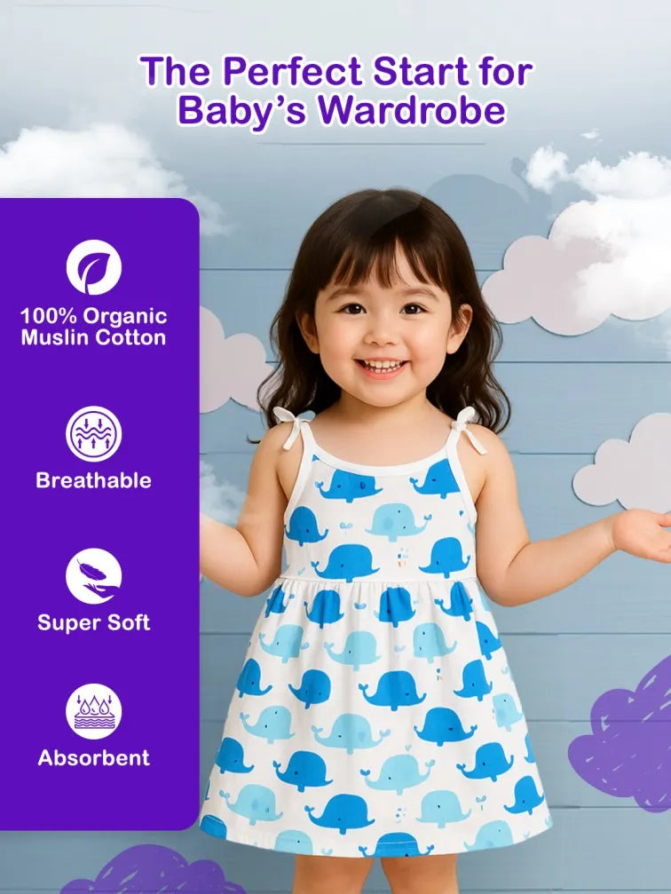 Premium Extra Soft Muslin Baby Girls Frock | Assorted Cute Prints