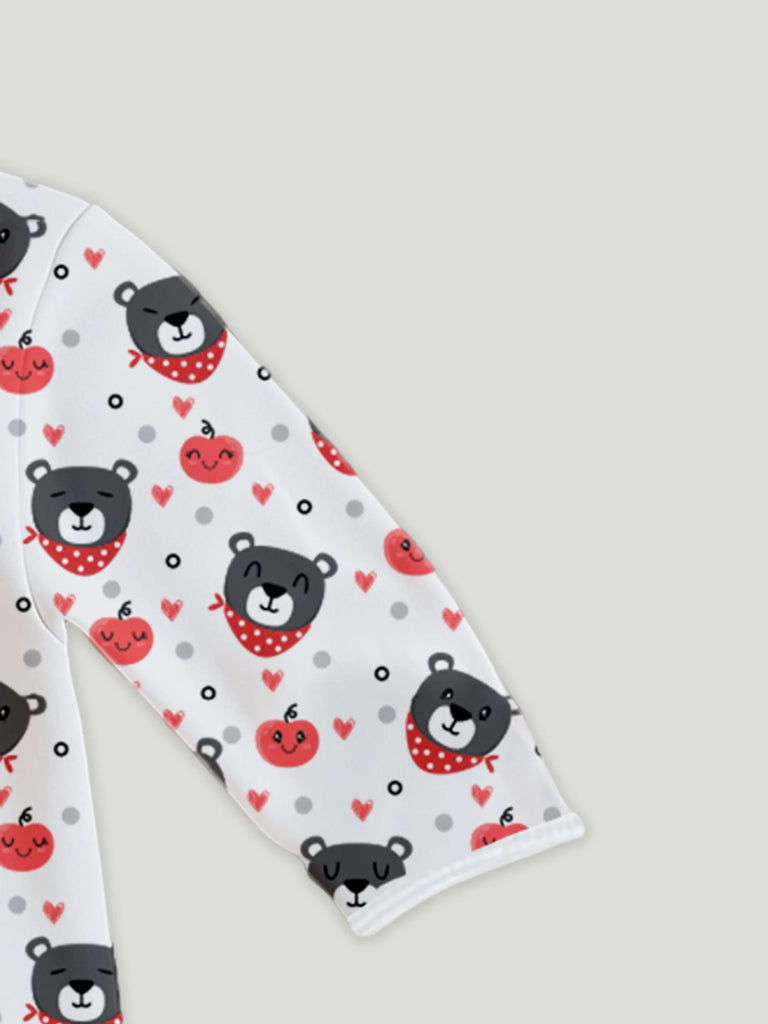 100% Organic Cotton Baby Romper/Bodysuits – Fun Leaf, Bear & Pizza Prints, Set of 3