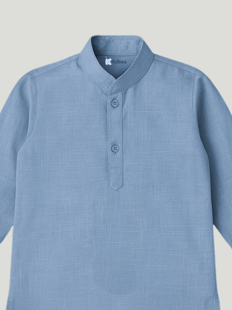 Kidbea Boys Kurta Pajama with Embroidered Nehru Jacket | Indian Ethnic Festive Wear Set for Kids | Grey