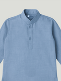 Kidbea Boys Kurta Pajama with Embroidered Nehru Jacket | Indian Ethnic Festive Wear Set for Kids | Grey