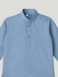 Kidbea Boys Kurta Pajama with Embroidered Nehru Jacket | Indian Ethnic Festive Wear Set for Kids | Grey