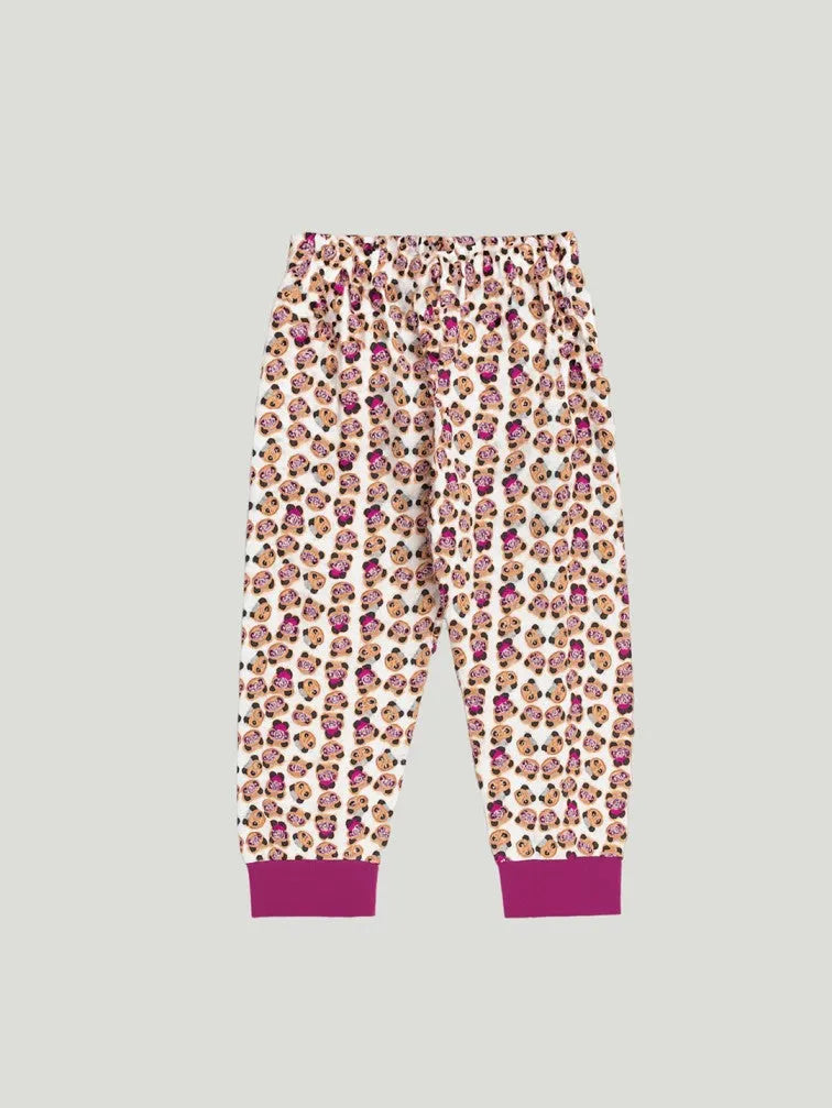 Unisex Cotton Nightsuit Set | Cute Panda Print | Full Sleeves Pyjama Set | White