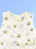 BambooTEC™ Bamboo Muslin Girls Frock – Cute Flower & Bee Print | Pack of 2