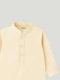 Kidbea Boys Kurta Pajama with Elegant Embroidered Jacket | Ethnic Set for Weddings & Festivals | Cream