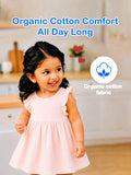 Organic Cotton Girls Flutter Sleeve A-Line Dress - Blush Pink