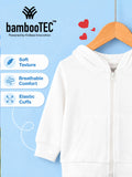 BambooTEC™ Unisex Hoodie – White Bunny Spring Graphic Full-Sleeve Zip-Up Hoodie