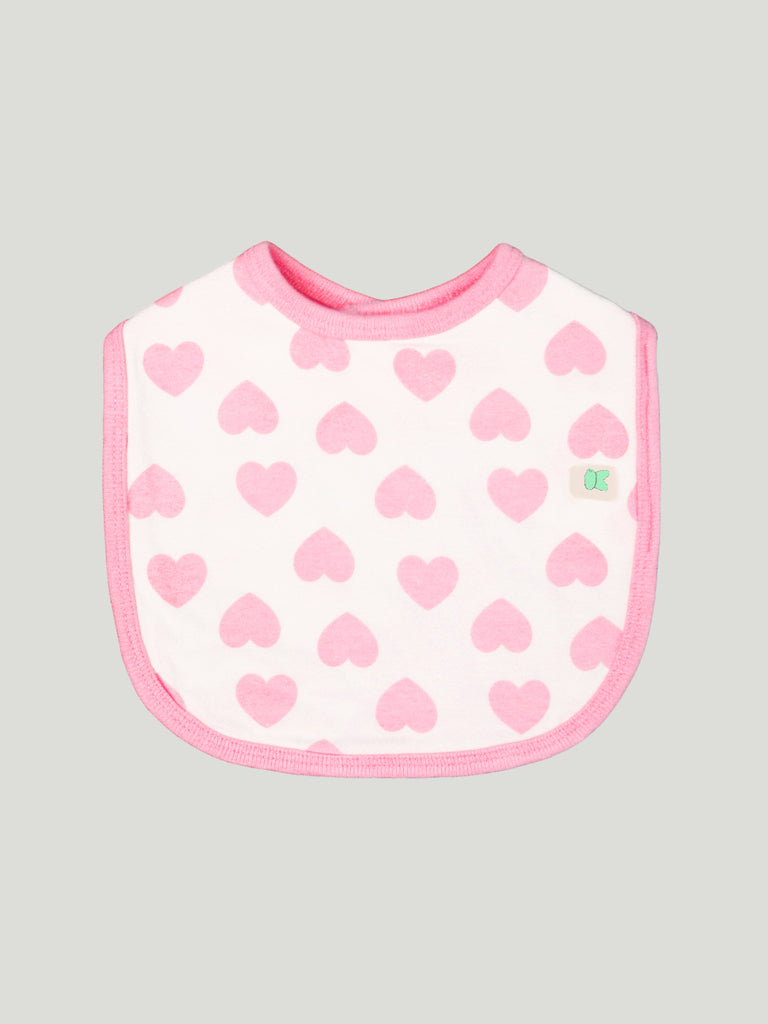 Kidbea 100% Organic cotton Kids' Bibs Pack of 6, Dog Pretzel, Pink Heart, Elephant Grey and Blue Stripes Print